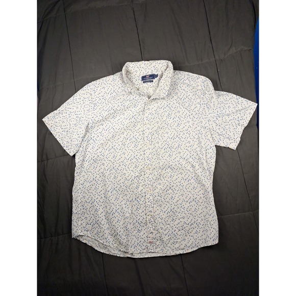 Vineyard Vines Shirt Mens XL Slim Fit Murray Arrowhead Pattern White Preppy Club - Picture 2 of 11